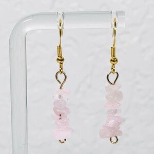 Rose Quartz Chip Stone Drop Earrings